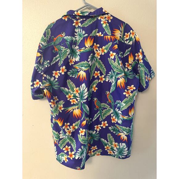 Vintage R. J. C. Hawaiian shirt purple birds of paradise Made in Hawaii Men's XL - Picture 2 of 4